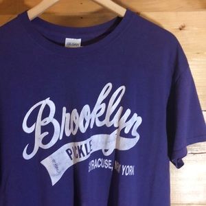 Brooklyn Pickle purple tee shirt